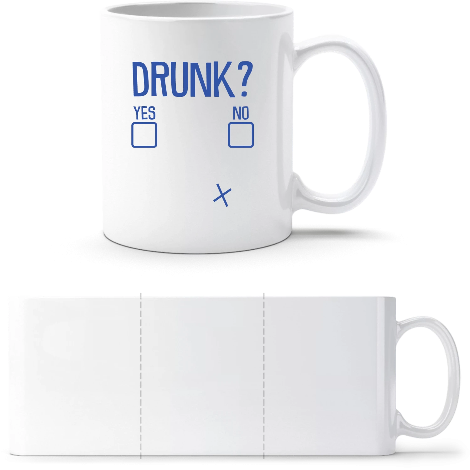 Drunk Yes No - White White mug - front