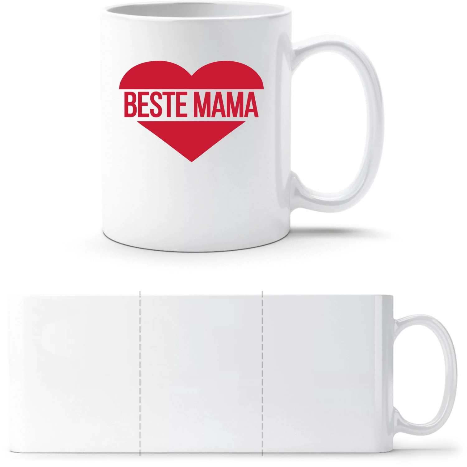 Beste Mama Herz - White White mug - front