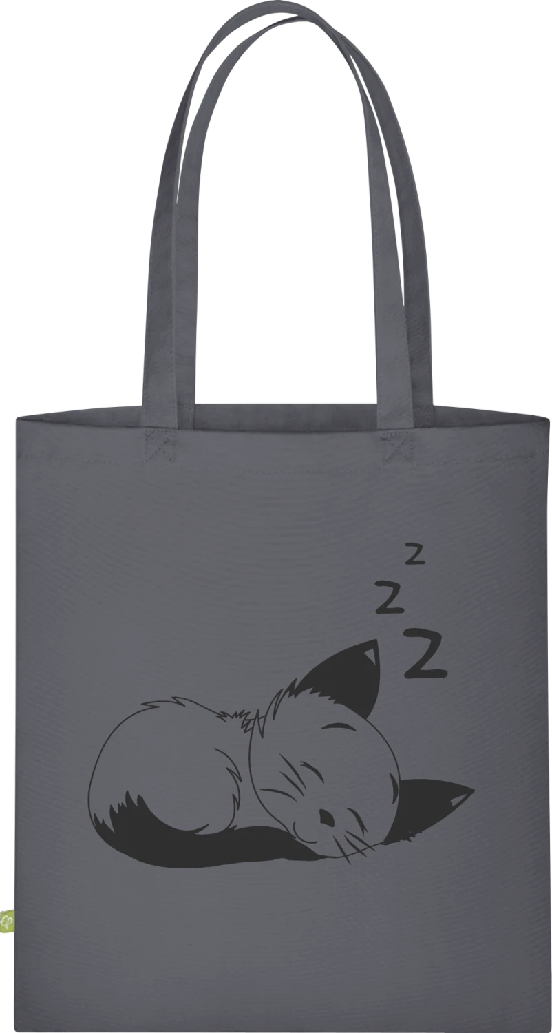 Sleeping Cat - Graphite Grey Organic Bag for Life - Front