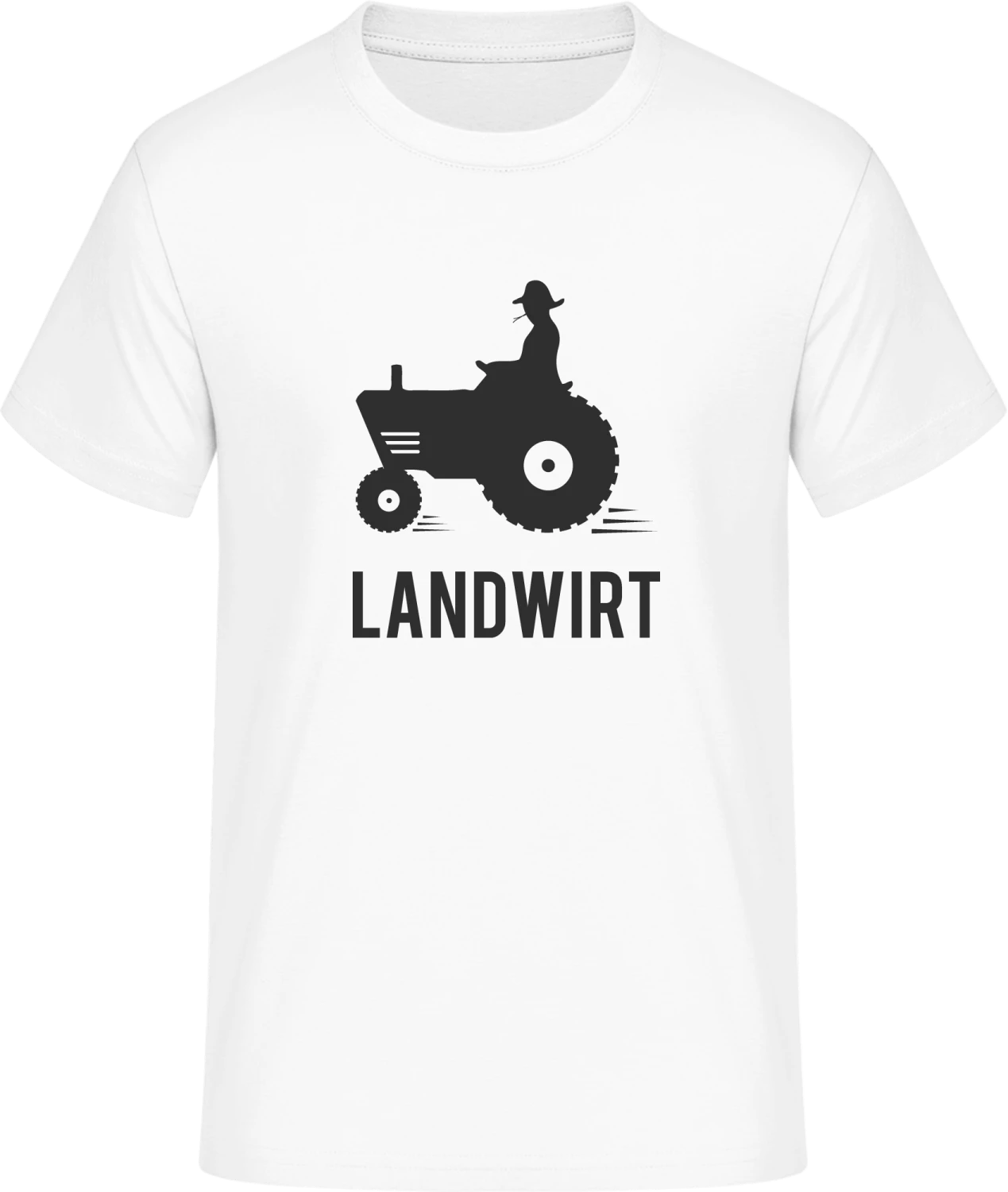 Landwirt mit Traktor - Front_Weiß