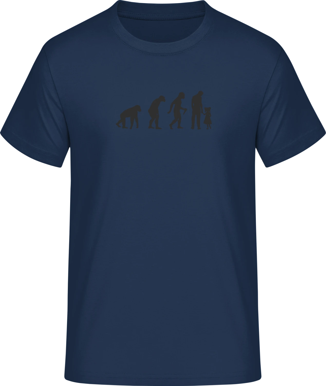 Dad And Daughter Evolution - Navy #E190 T-Shirt - Front