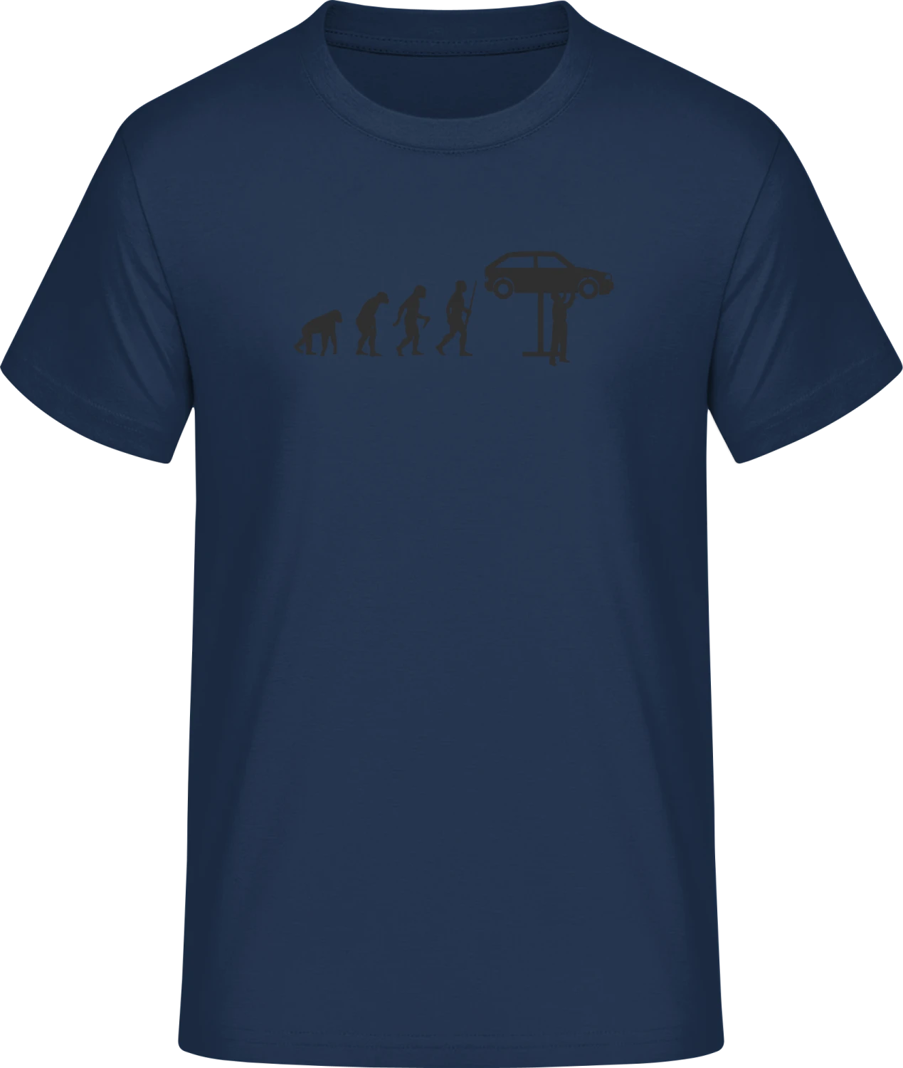 Car Mechanic Evolution - Navy #E190 T-Shirt - Front