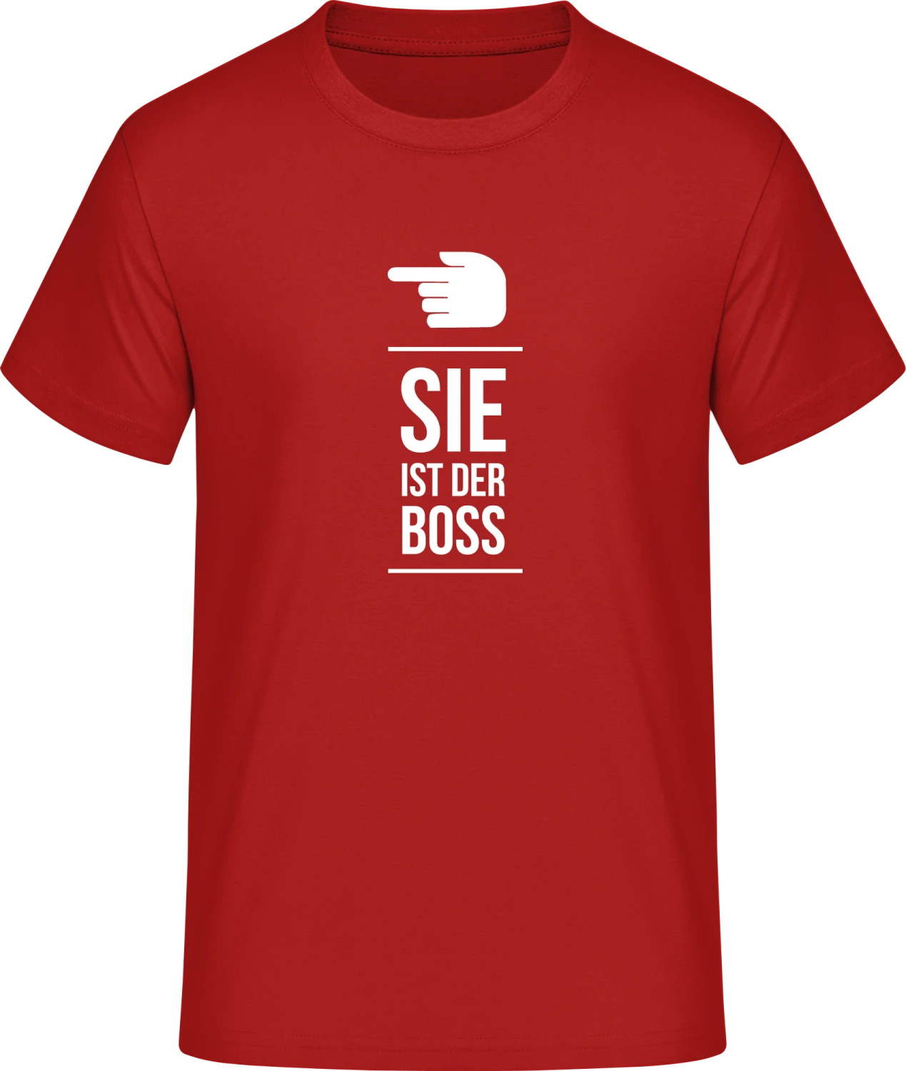 Sie ist der Boss - Red #E190 T-Shirt - Front