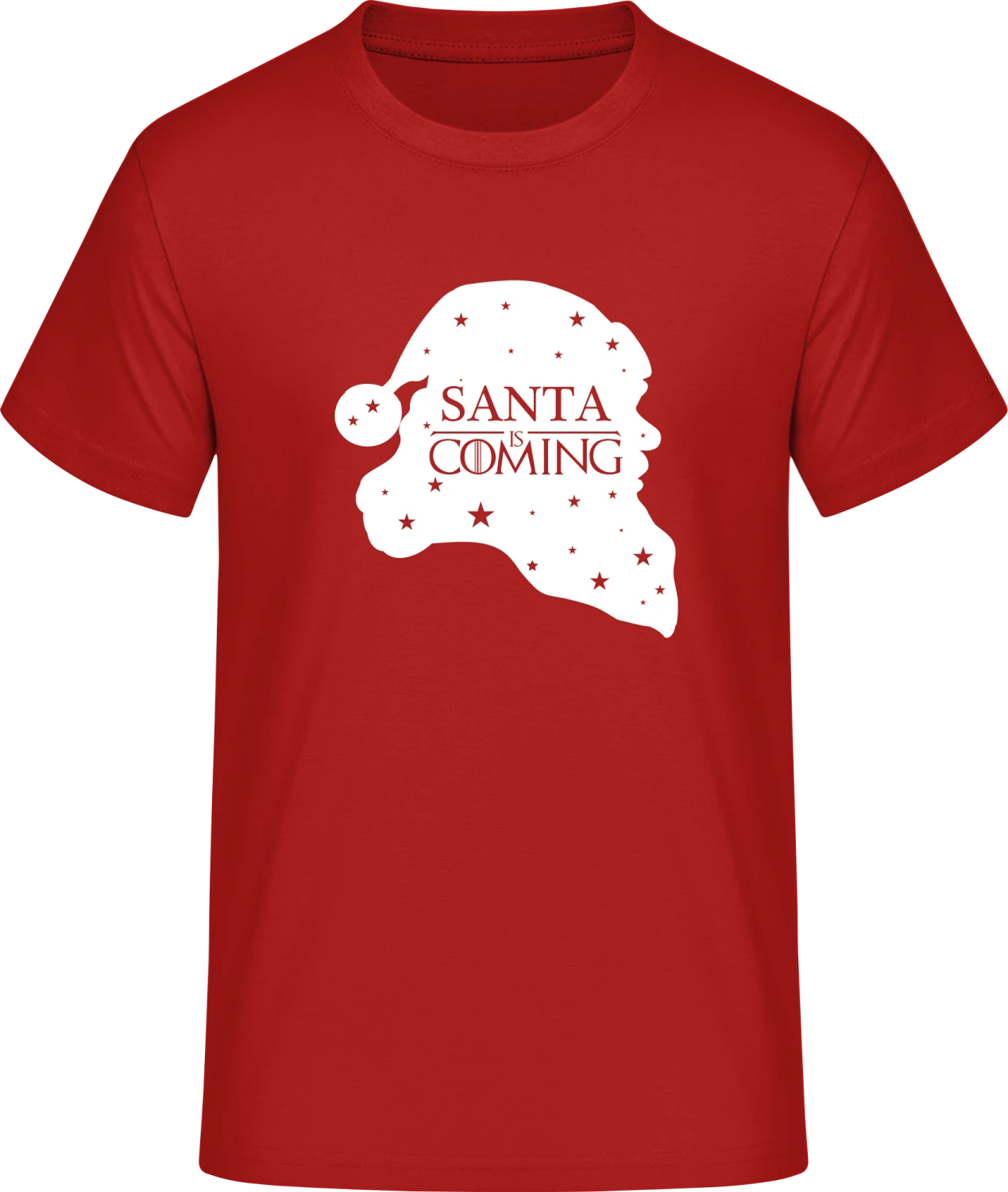 Santa Is Coming - Red #E190 T-Shirt - Front