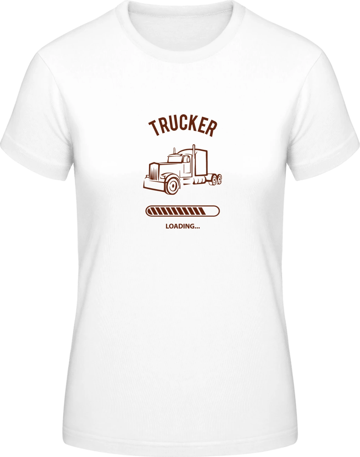 Trucker Loading - White #E190 women T-Shirt - Front