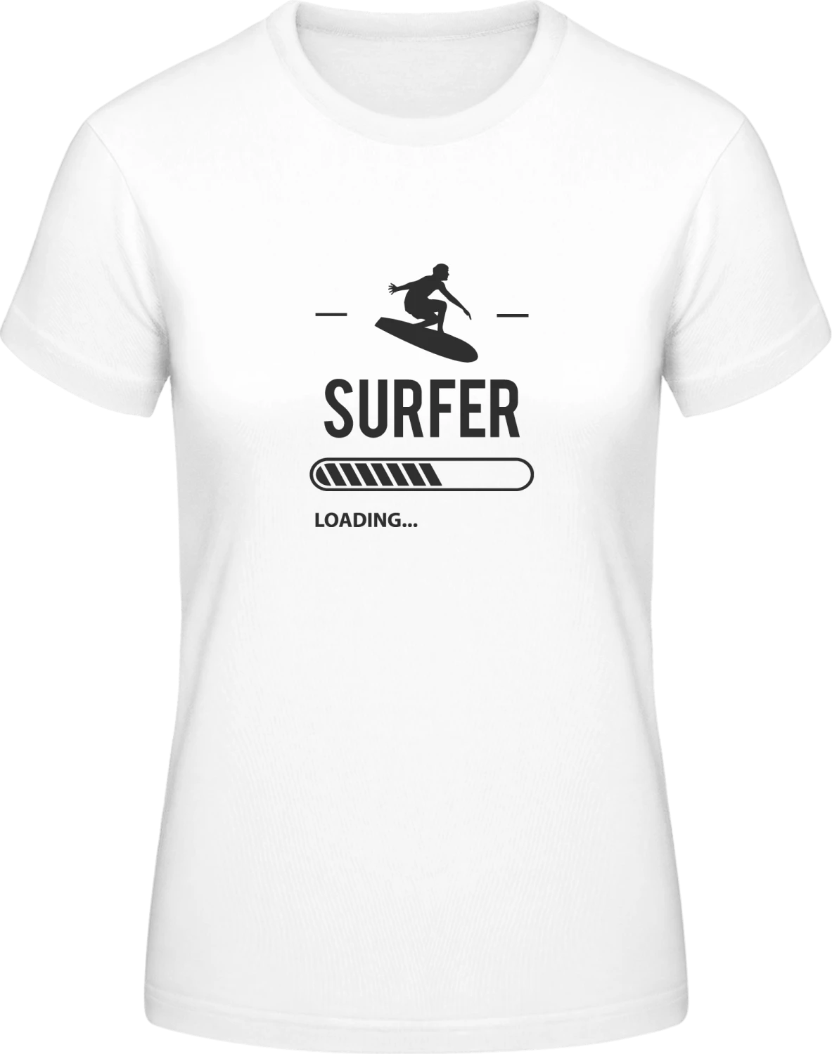 Surfer Loading - White #E190 women T-Shirt - Front