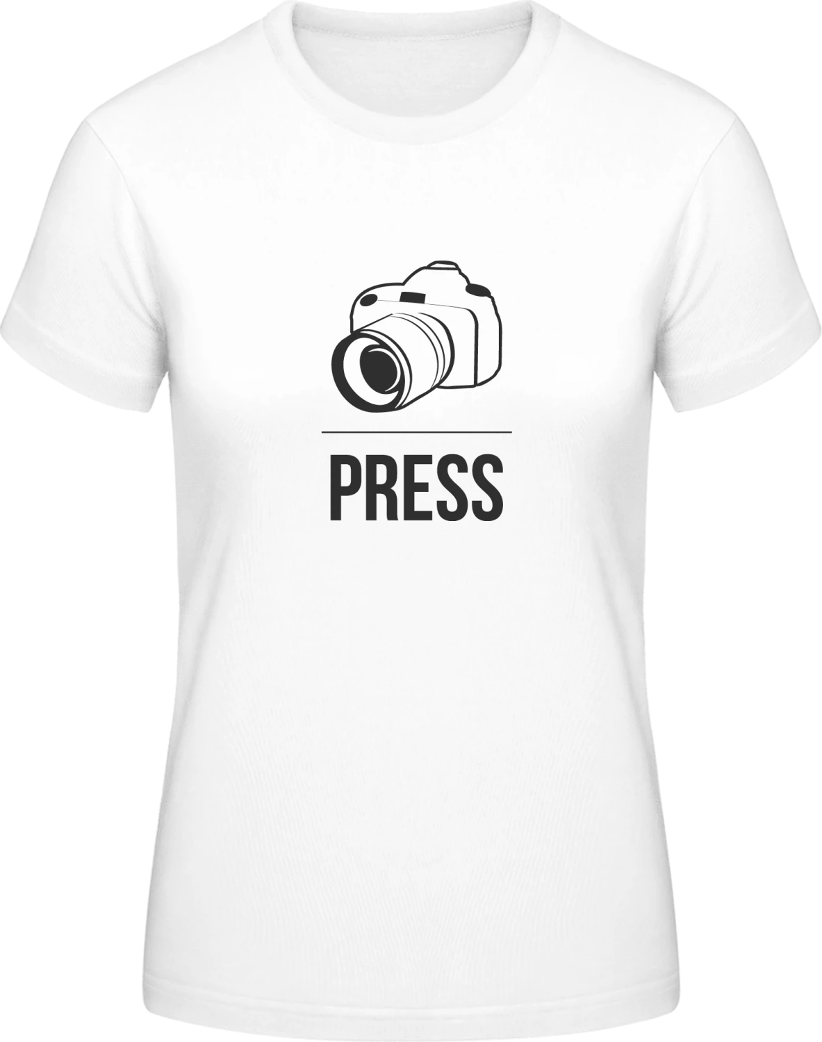 Press - White #E190 women T-Shirt - Front
