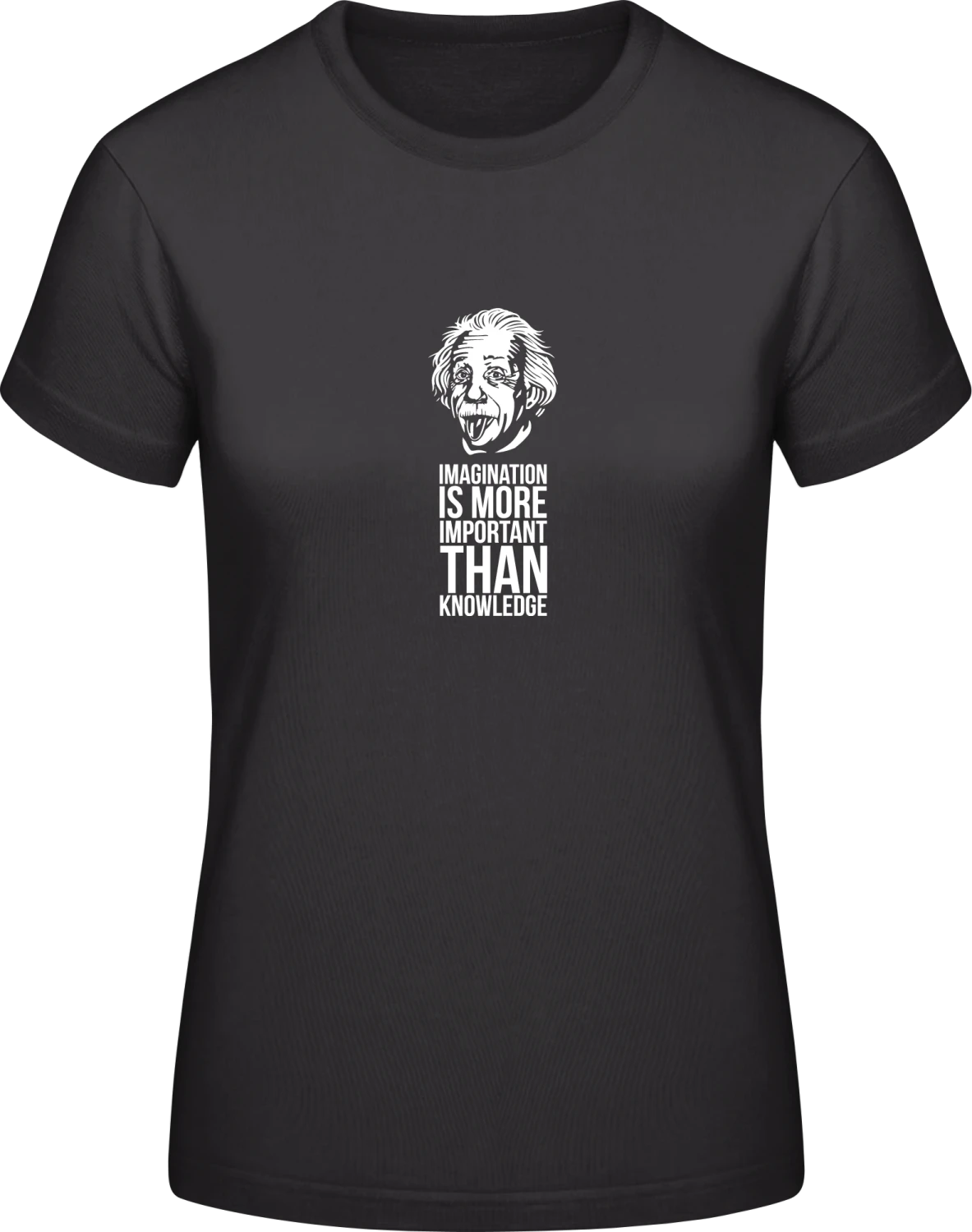 Imagination vs Knowledge - Black #E190 women T-Shirt - Front