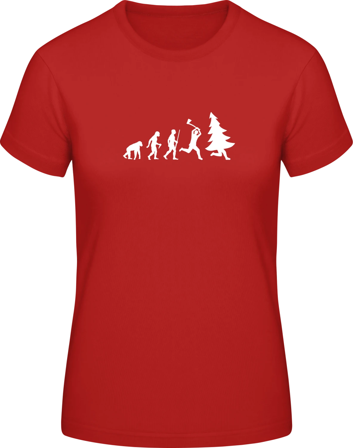 Christmas Tree Hunter Evolution - Red #E190 women T-Shirt - Front
