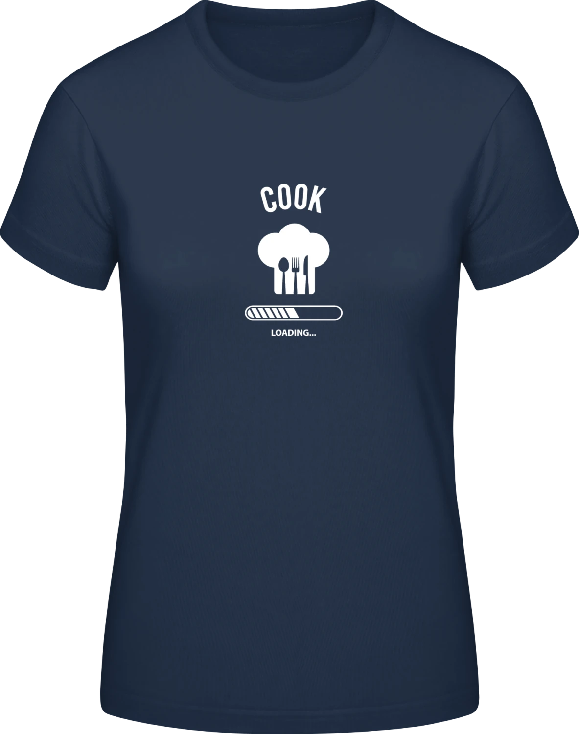 Cook Loading Progress - Navy #E190 women T-Shirt - Front