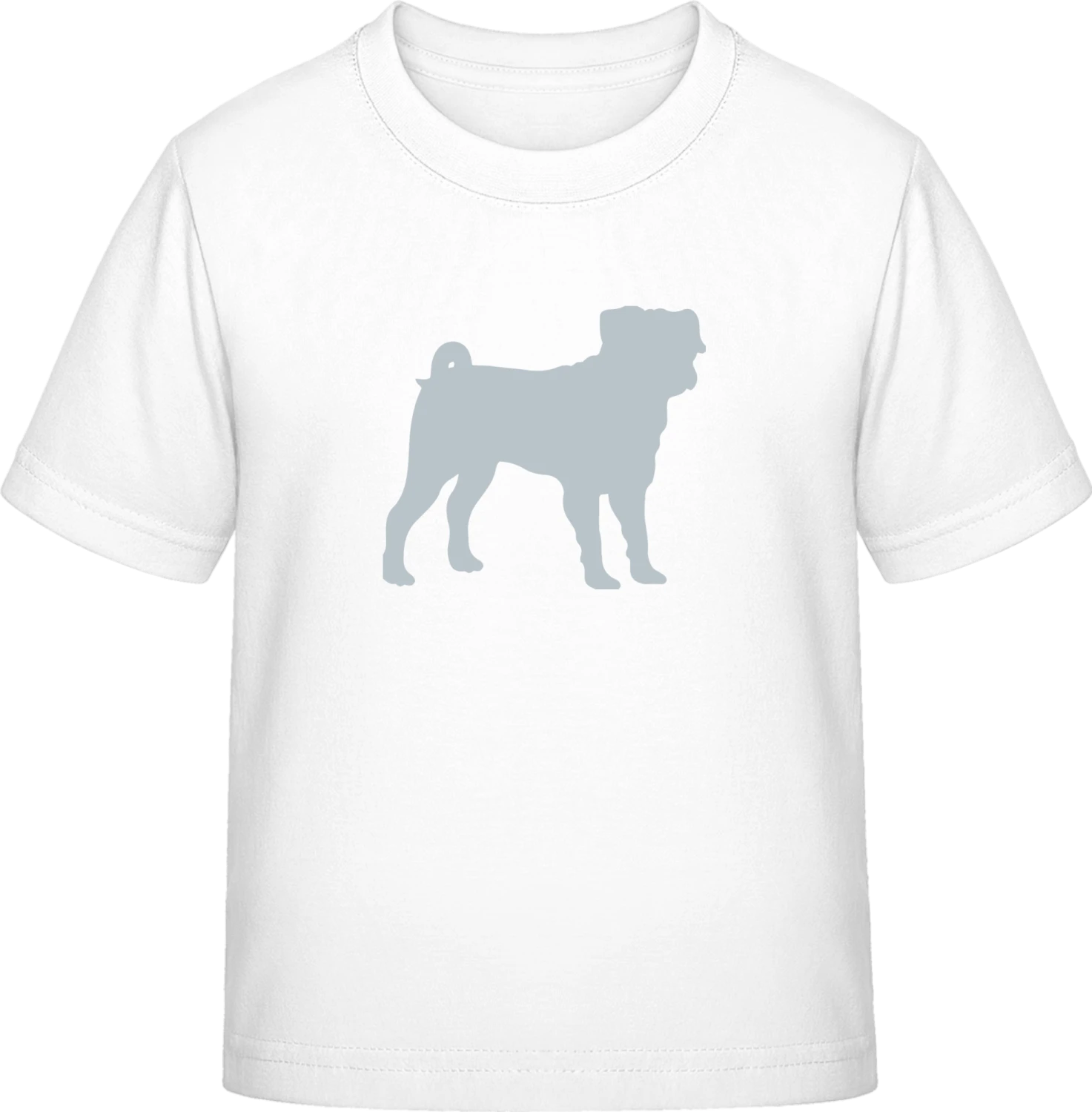 Pug Illustration - White Exact 190 Kids - Front