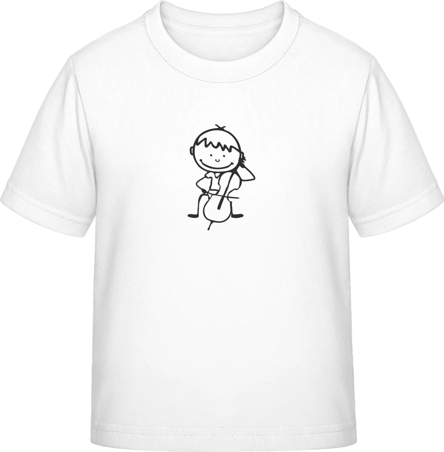 Cello Player Comic - White Exact 190 Kids - Front