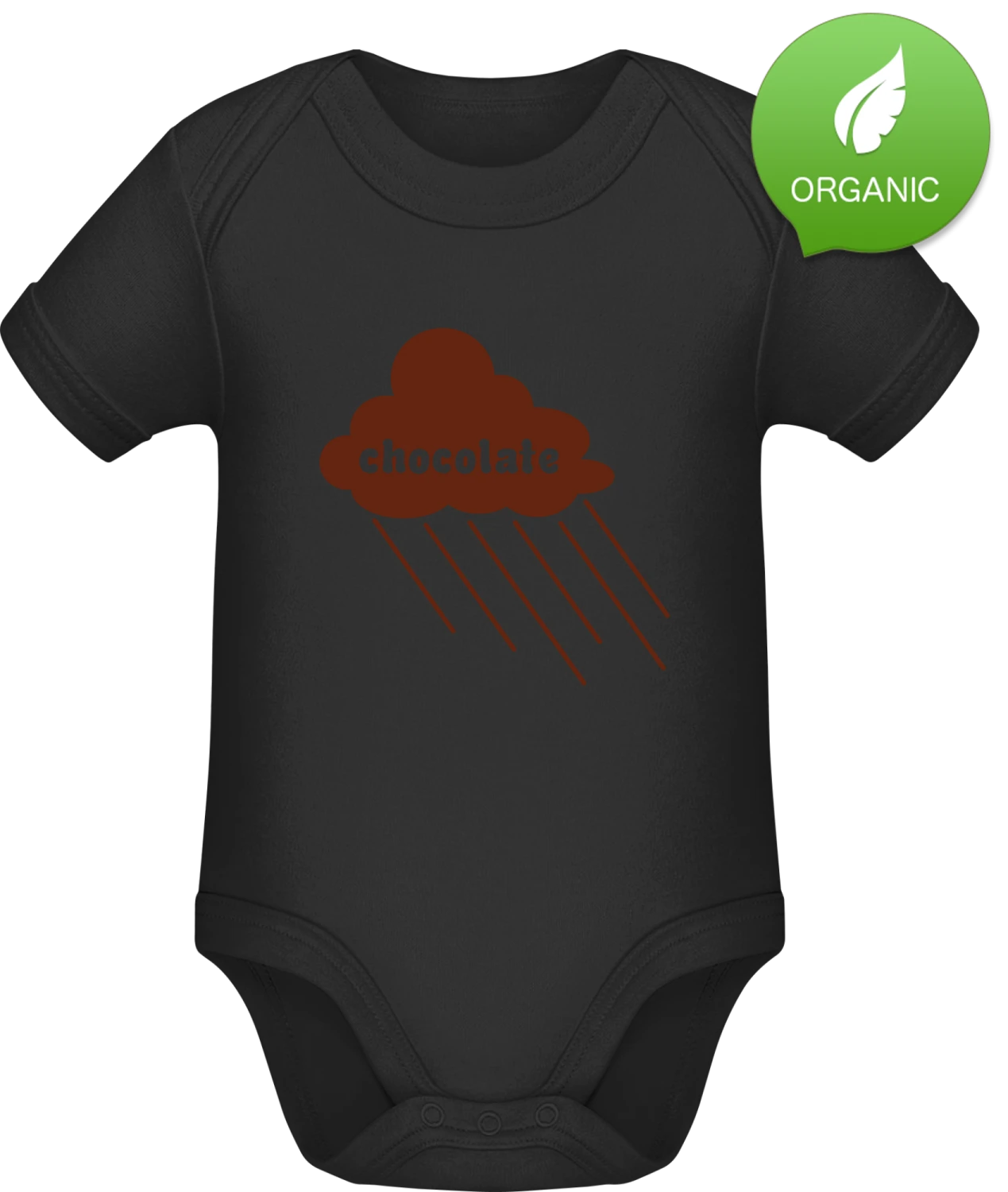 Chocolate Cloud - Black Organic Bodysuit - Front
