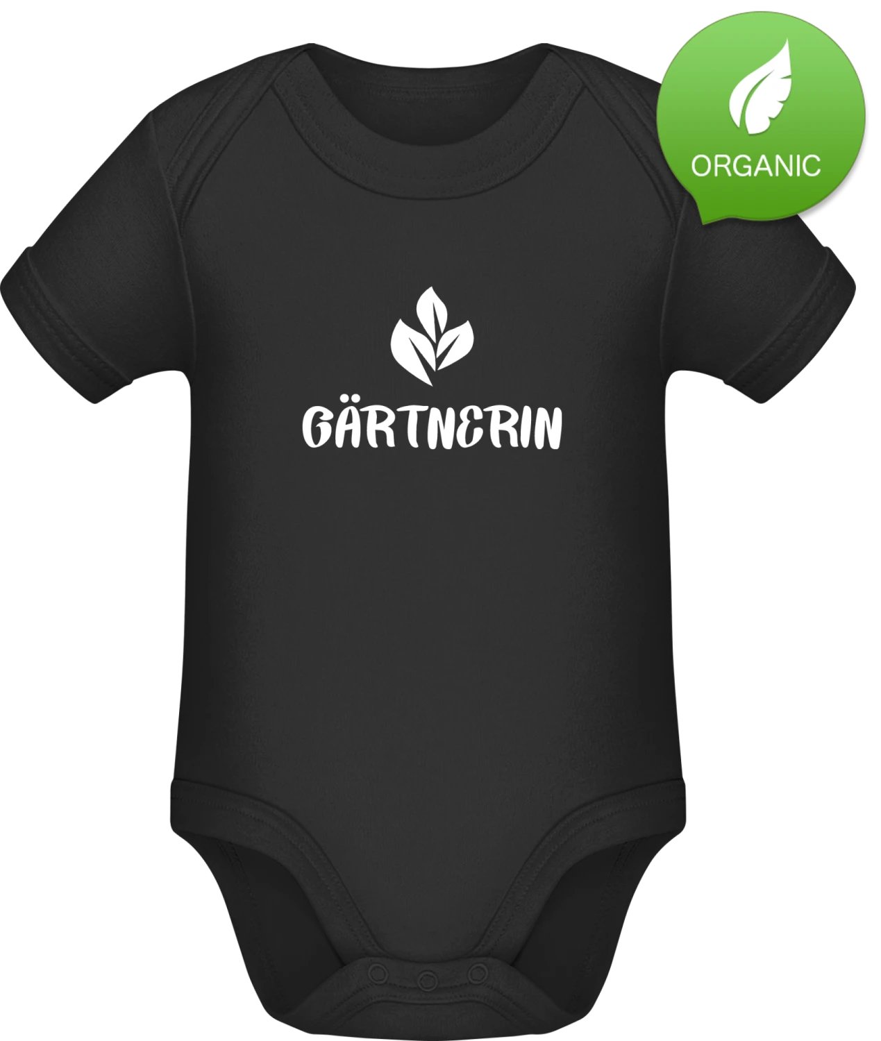 Gärtnerin - Black Organic Bodysuit - Front