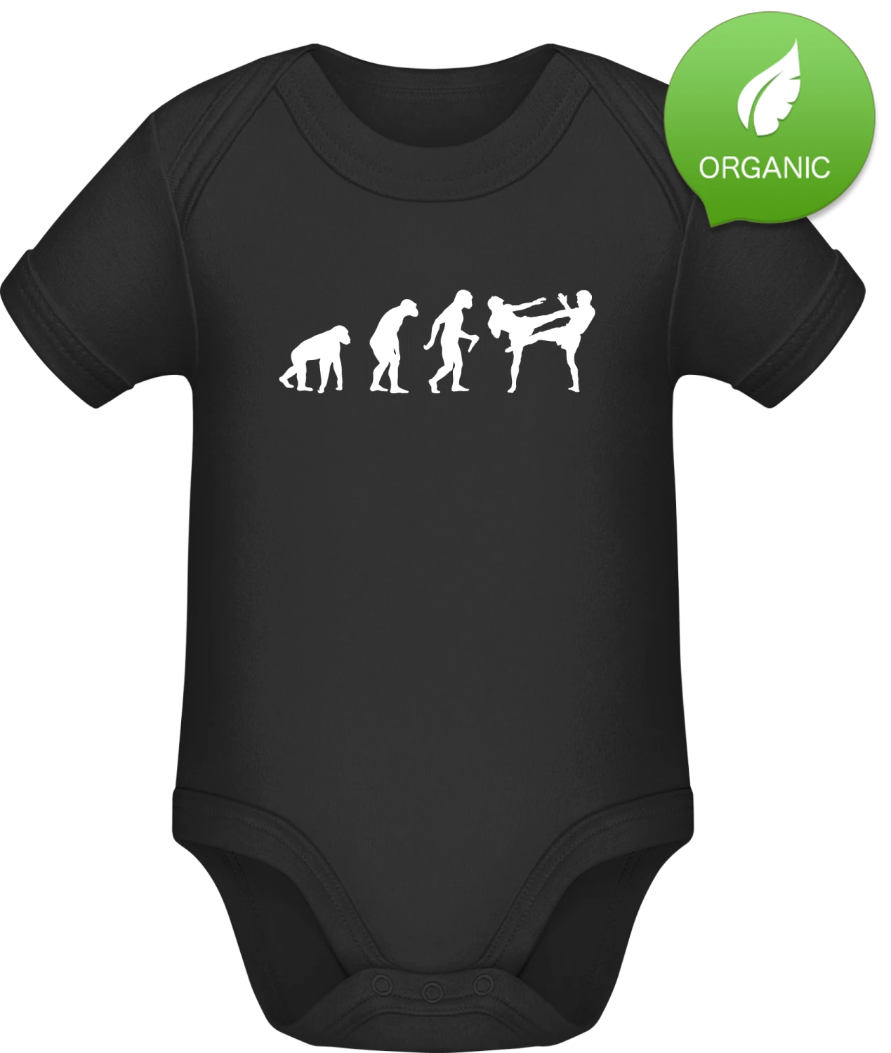 Kickboxing Evolution - Black Organic Bodysuit - Front
