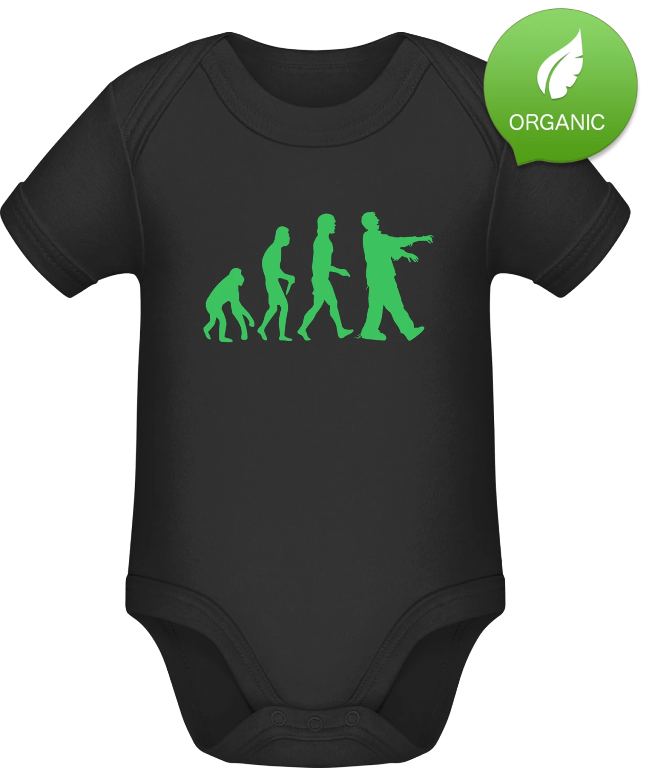 Zombie Evolution - Black Organic Bodysuit - Front
