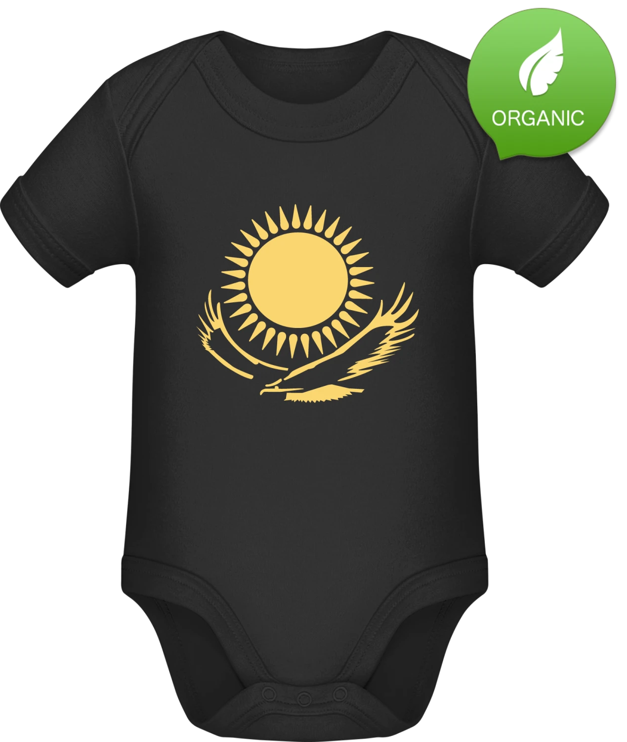 A Eagle In The Sun - Black Organic Bodysuit - Front