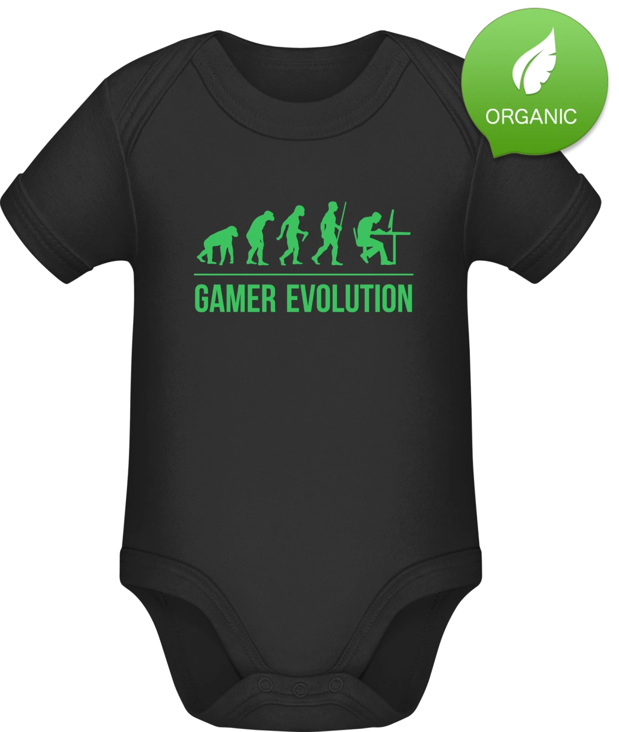 Gamer Evolution - Black Organic Bodysuit - Front