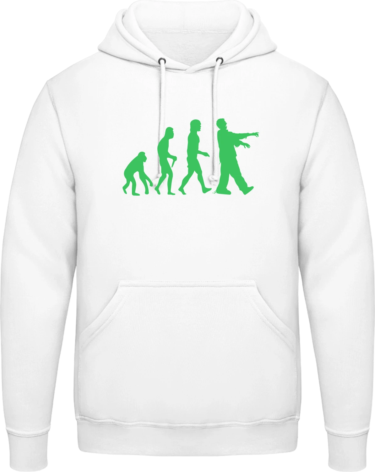 Zombie Evolution - Arctic white AWDis man hoodie - Front
