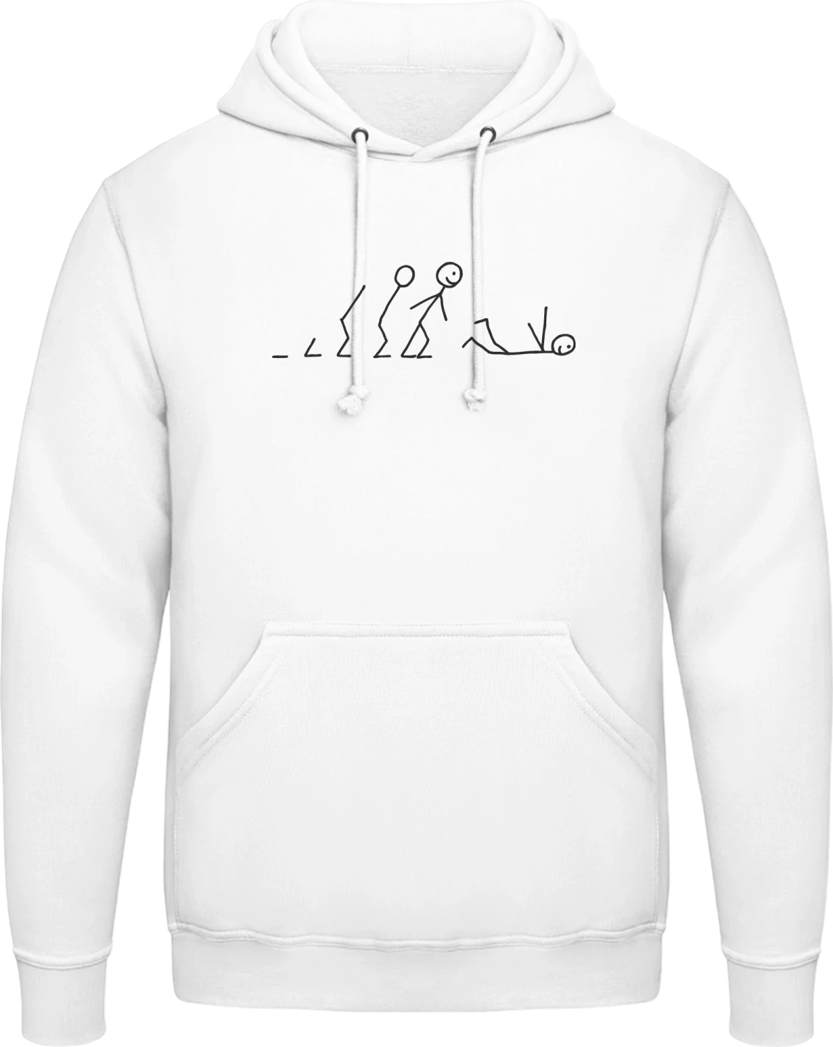 Funny Evolution - Arctic white AWDis man hoodie - Front