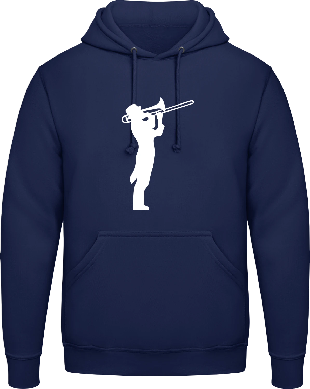 Trombone Player Silhouette - Front_Oxford navy