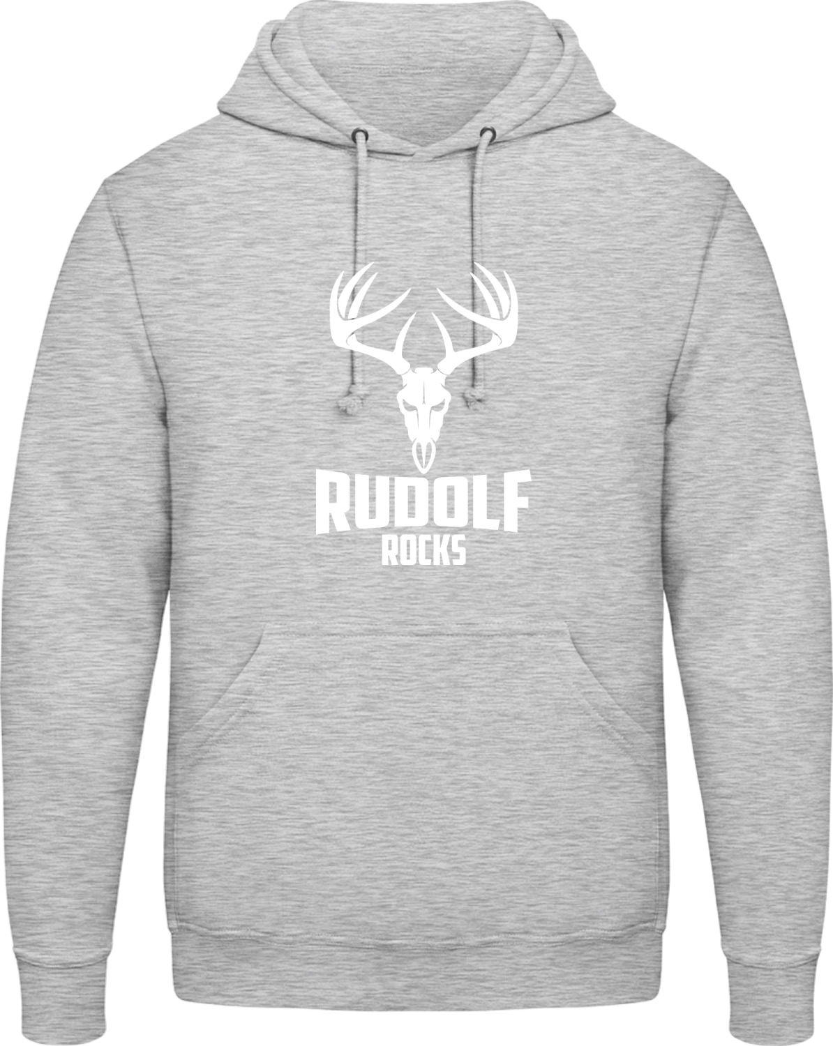 Rudolph Rocks - Front_Heather Grey