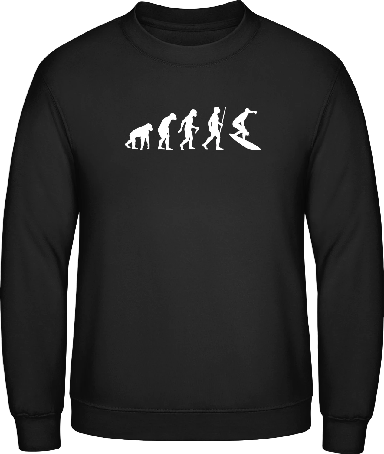 Surfing Evolution Humour - Black AWDis sweatshirt Men - Front