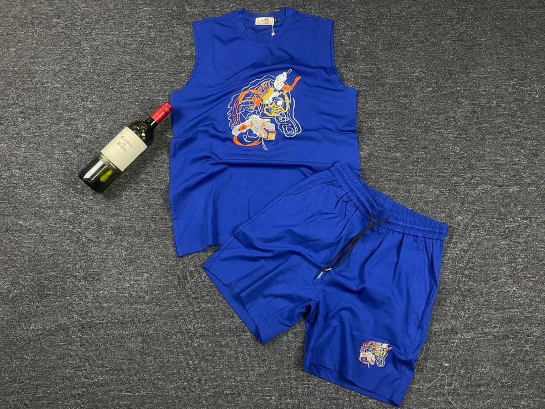 Men's Graphic Vest & Shorts Set
