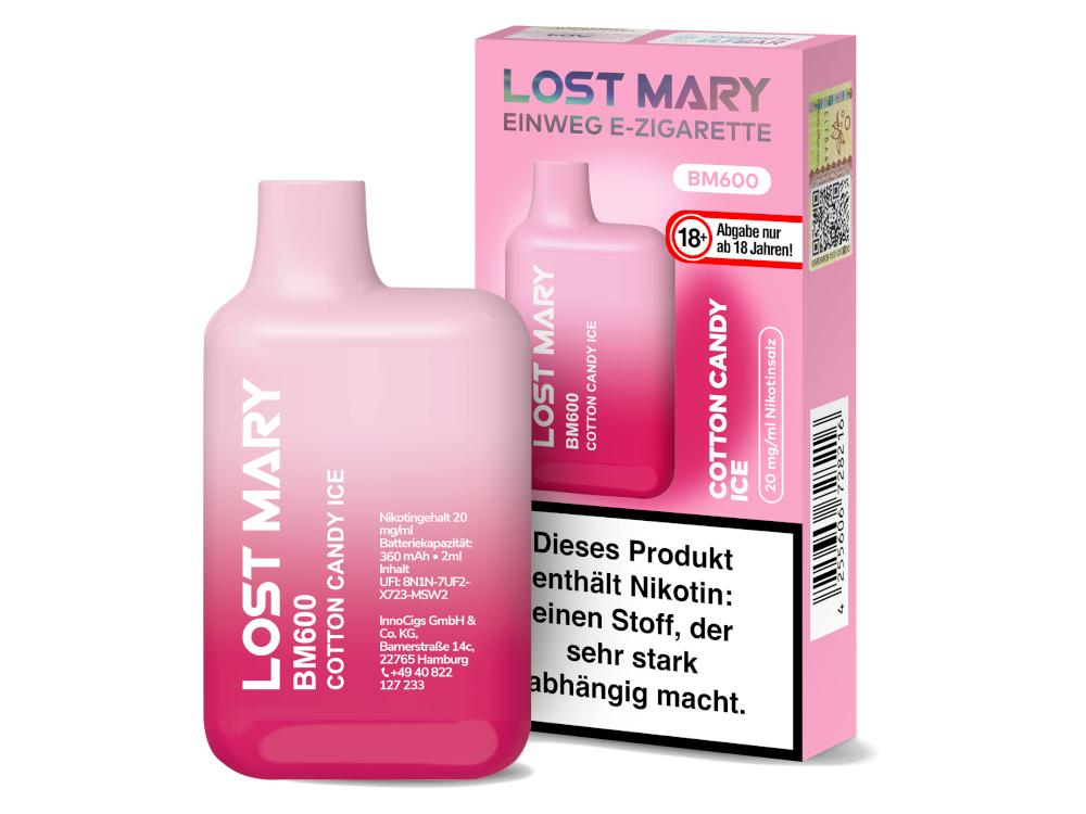 Lost Mary - BM600 Einweg E-Zigarette - Cotton Candy Ice 20 mg/ml