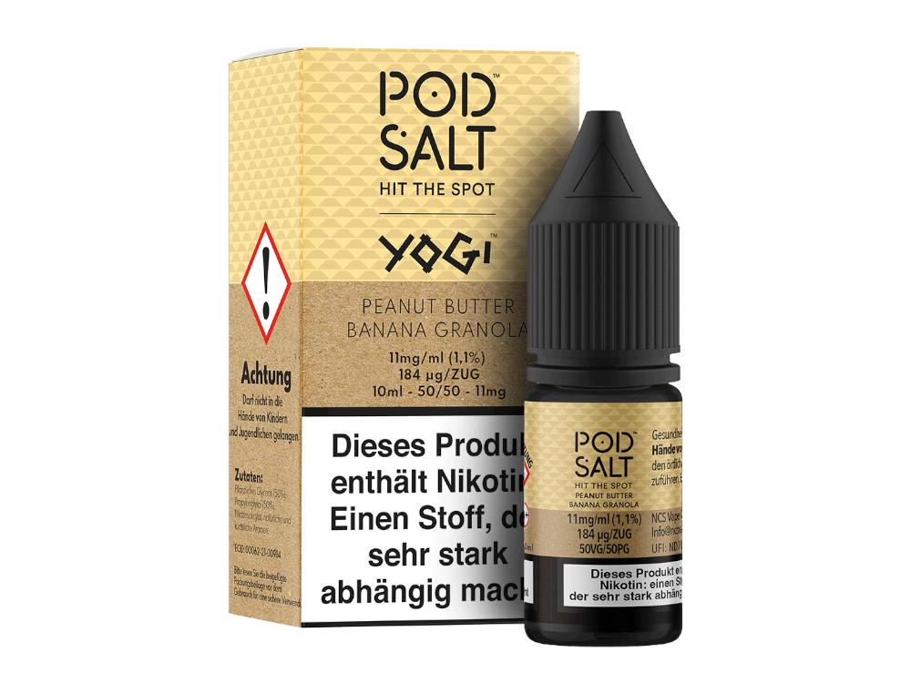 Pod Salt Fusion - Peanut Butter Banana Granola - Nikotinsalz Liquid 