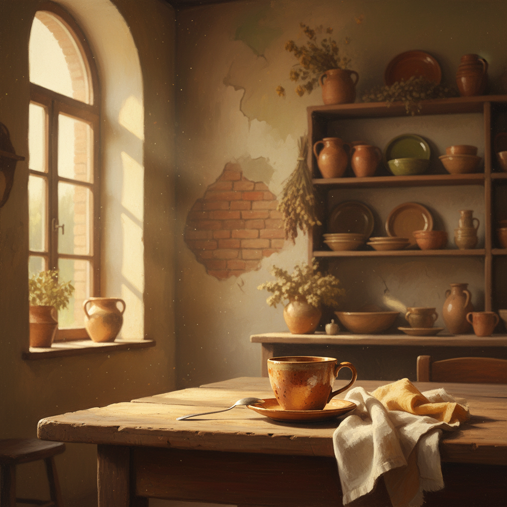 A Mediterranean Morning Cafe Reverie