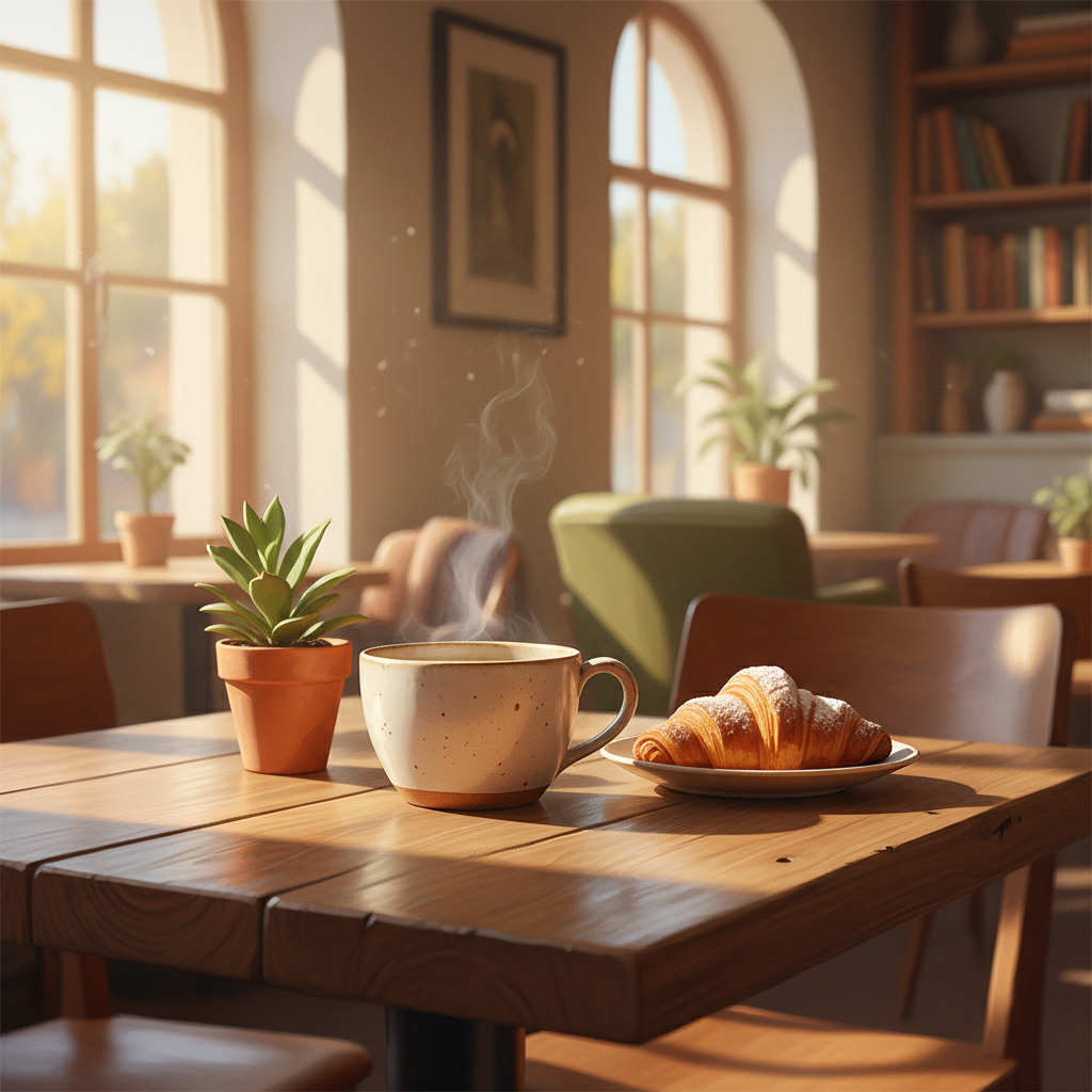Sun-Drenched Cafe Day Reflections