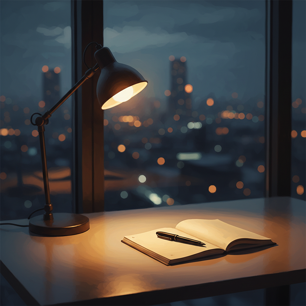 Reflective Evening Office Ambiance Sounds
