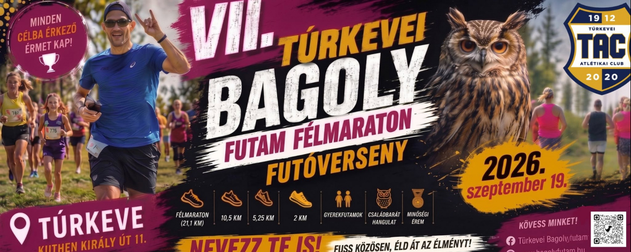 VII. Túrkevei Bagoly Futam Félmaraton Futóverseny