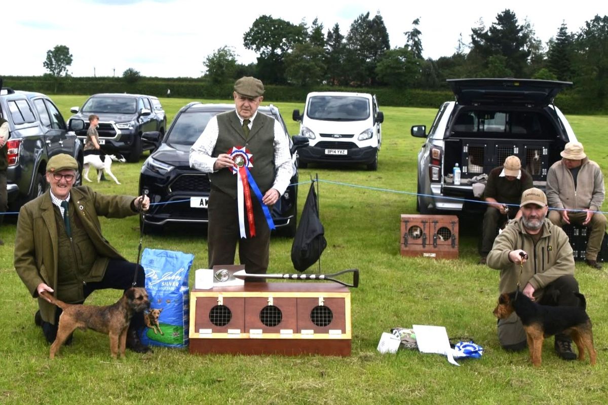 The Terrier Champion (Border Terrier) and Reserve Champion (Lakeland Terrier) at the Fell & Moorland Working Terrier Club’s Best of the Best event at Thirsk, Yorkshire. Each of the entrants was a champion from previous local terrier trials. Both these dog