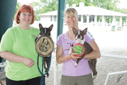 Stacy Clear & “Tuf” and Kelly Misegadis & “Toby”, with floppy discs in tow