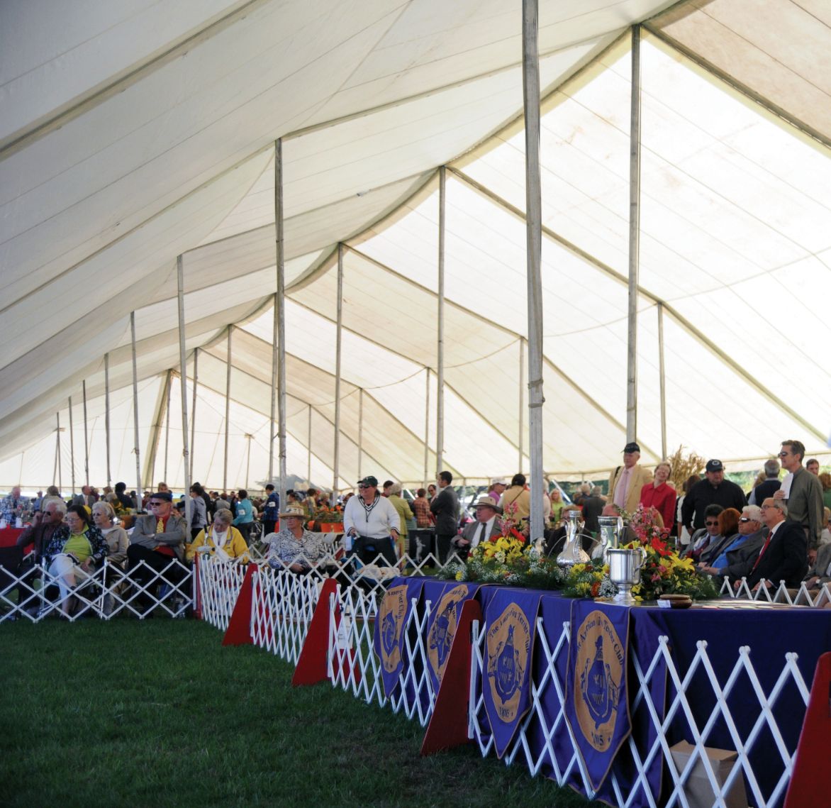Montgomery Is the Best Medicine Montgomery County Kennel Club image showcasing the inside of the signature white tents.