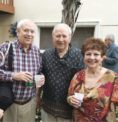 Ron Menaker with Carmen and Nancy Battaglia, celebrating the wedding of the late Steve Gladstone and Jan Ritchie Gladstone.