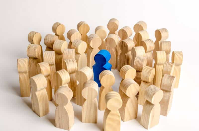 wooden people crowd