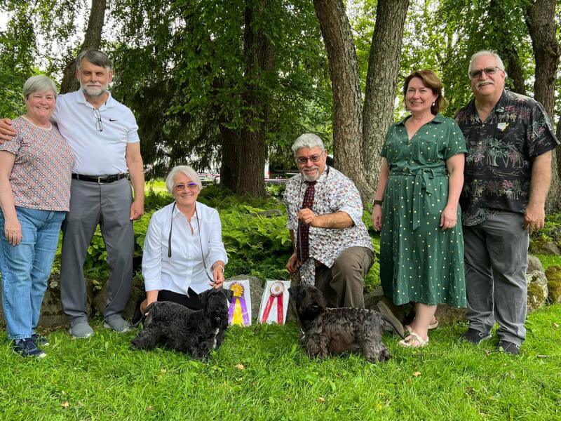Holly Million with the team behind the Bluefire Cesky Terriers