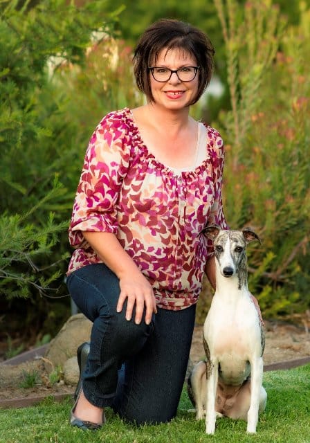 Owner Handler Michelle Ewing with her Whippet dog