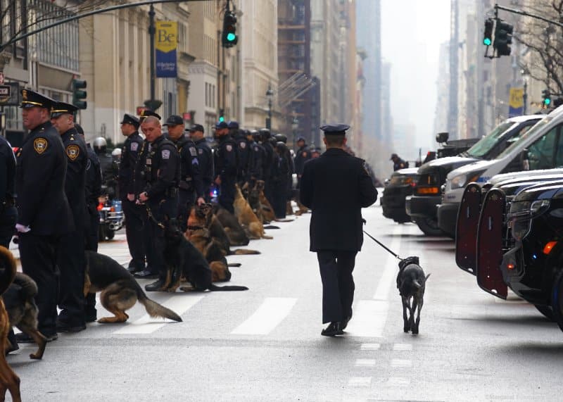 Police officers with K9 Service Dogs