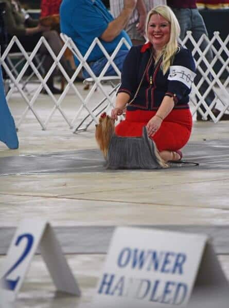 Matina E. Johnson, anOwner-Handler, at a dog show.