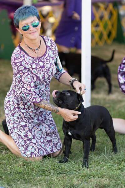 Lynn Caswell with her dog.