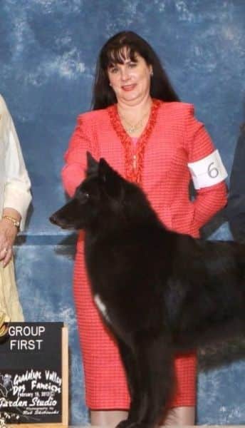 Lisa Leffingwell with her dog at a show.