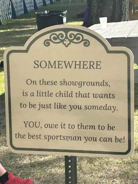 A message from the Greater Ocala Dog Club posted at its permanent showgrounds in Ocala
