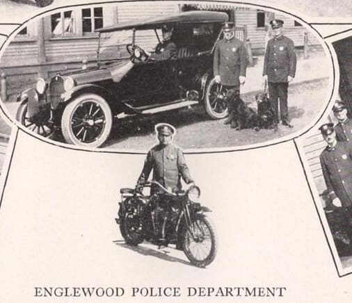 Englewood police department pamflet, showing police officers with Belgian Sheepdogs