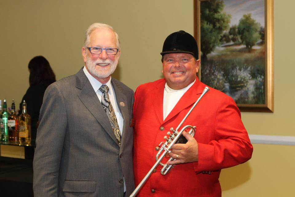 Jeffrey Pepper with Kentucky Derby bugler Steve Buttleman