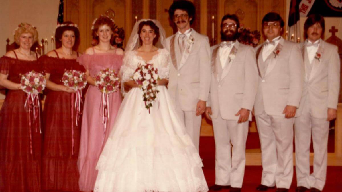 W. & C. Sommerfelt wedding party, January 1984 (Charles Olvis is on the far right.)
