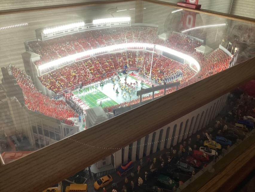 Charles Olvis’ collection of Ohio State Buckeye memorabilia.